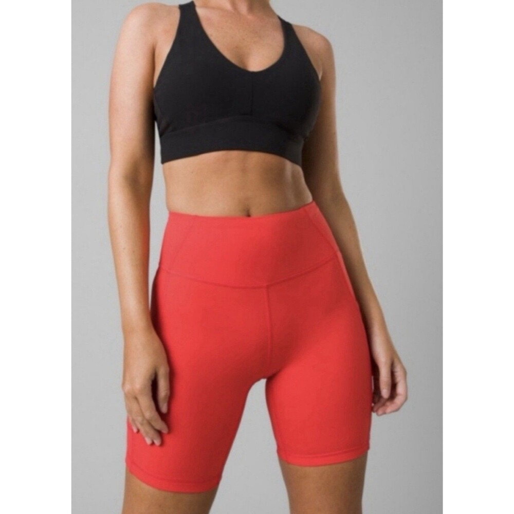 PrAna Women’s Electra Short II Bike Carmine Red Shorts Yoga Hiking Outdoors S